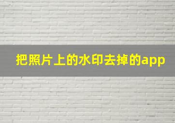 把照片上的水印去掉的app