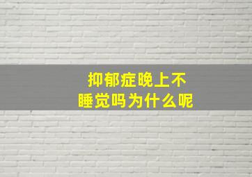 抑郁症晚上不睡觉吗为什么呢