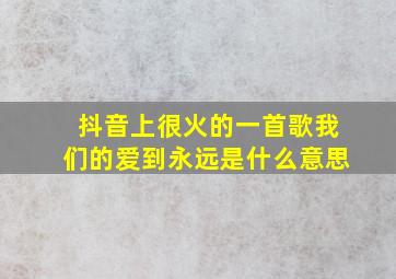 抖音上很火的一首歌我们的爱到永远是什么意思