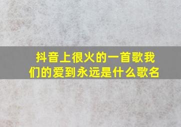 抖音上很火的一首歌我们的爱到永远是什么歌名