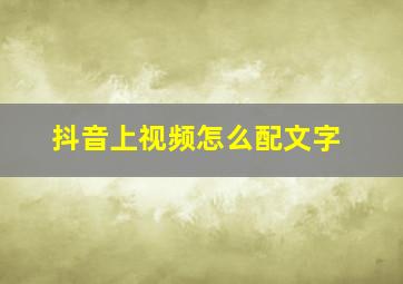 抖音上视频怎么配文字