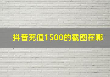 抖音充值1500的截图在哪