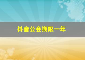 抖音公会期限一年