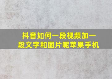 抖音如何一段视频加一段文字和图片呢苹果手机