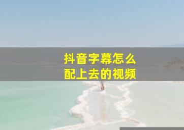 抖音字幕怎么配上去的视频