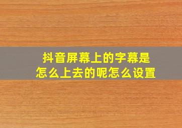 抖音屏幕上的字幕是怎么上去的呢怎么设置