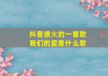 抖音很火的一首歌我们的爱是什么歌