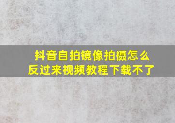 抖音自拍镜像拍摄怎么反过来视频教程下载不了