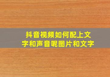 抖音视频如何配上文字和声音呢图片和文字