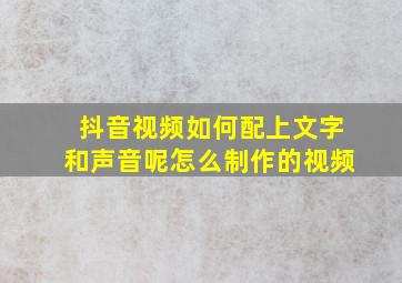 抖音视频如何配上文字和声音呢怎么制作的视频