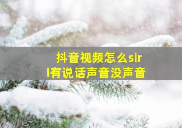 抖音视频怎么siri有说话声音没声音