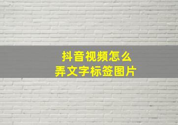 抖音视频怎么弄文字标签图片