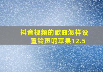 抖音视频的歌曲怎样设置铃声呢苹果12.5