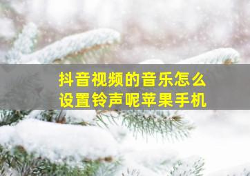 抖音视频的音乐怎么设置铃声呢苹果手机