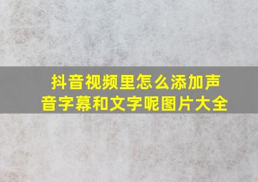 抖音视频里怎么添加声音字幕和文字呢图片大全