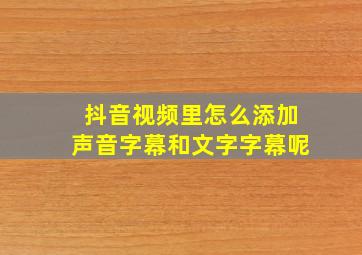 抖音视频里怎么添加声音字幕和文字字幕呢