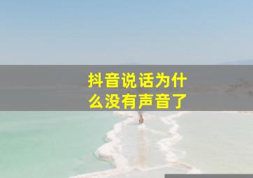 抖音说话为什么没有声音了