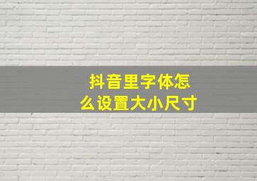 抖音里字体怎么设置大小尺寸