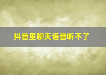 抖音里聊天语音听不了