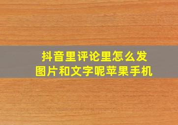 抖音里评论里怎么发图片和文字呢苹果手机