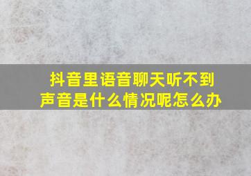 抖音里语音聊天听不到声音是什么情况呢怎么办