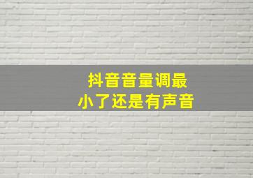 抖音音量调最小了还是有声音