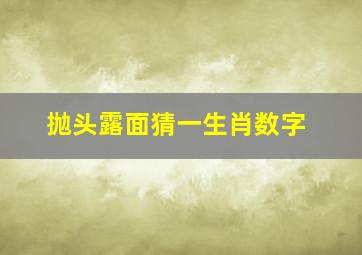 抛头露面猜一生肖数字