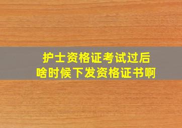 护士资格证考试过后啥时候下发资格证书啊