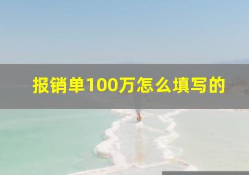 报销单100万怎么填写的