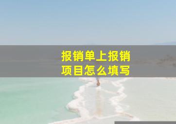 报销单上报销项目怎么填写