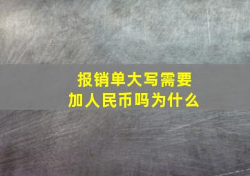 报销单大写需要加人民币吗为什么