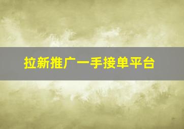 拉新推广一手接单平台