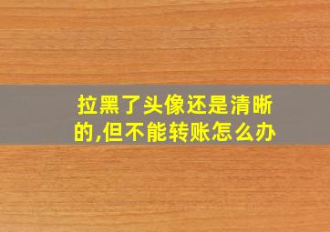 拉黑了头像还是清晰的,但不能转账怎么办