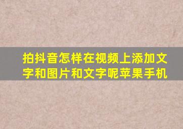 拍抖音怎样在视频上添加文字和图片和文字呢苹果手机