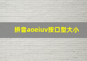 拼音aoeiuv按口型大小