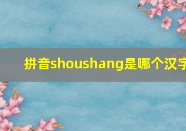 拼音shoushang是哪个汉字