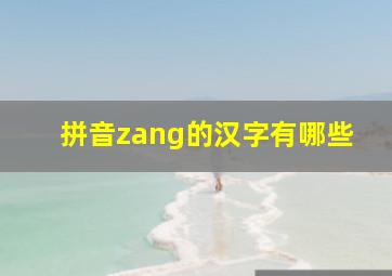 拼音zang的汉字有哪些