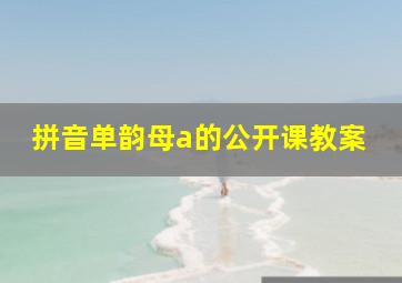 拼音单韵母a的公开课教案