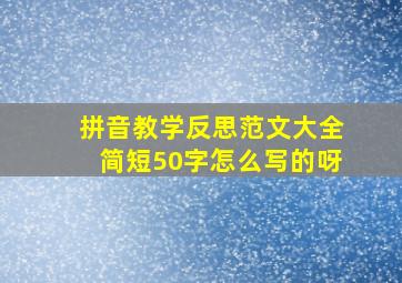 拼音教学反思范文大全简短50字怎么写的呀