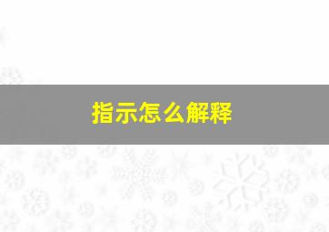 指示怎么解释