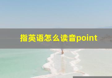 指英语怎么读音point