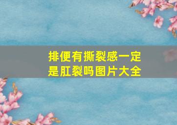 排便有撕裂感一定是肛裂吗图片大全