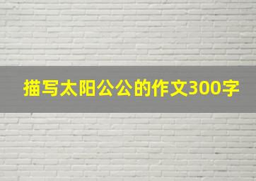 描写太阳公公的作文300字