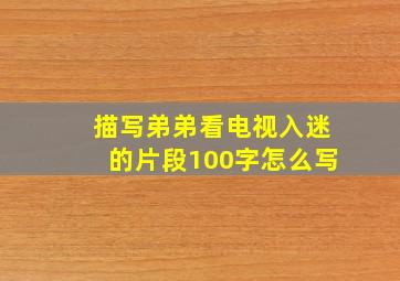 描写弟弟看电视入迷的片段100字怎么写