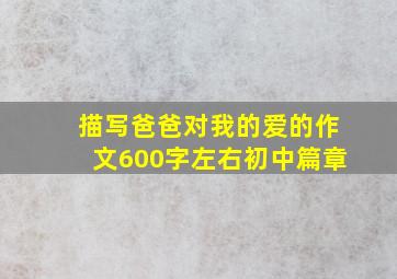 描写爸爸对我的爱的作文600字左右初中篇章