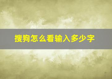 搜狗怎么看输入多少字