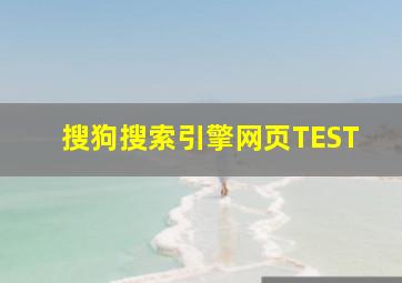 搜狗搜索引擎网页TEST