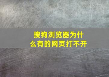 搜狗浏览器为什么有的网页打不开