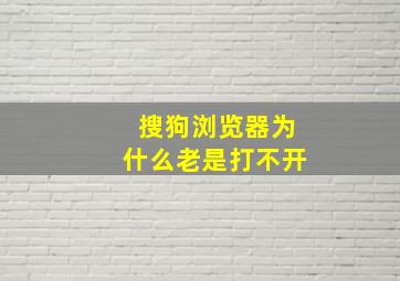 搜狗浏览器为什么老是打不开