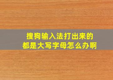 搜狗输入法打出来的都是大写字母怎么办啊